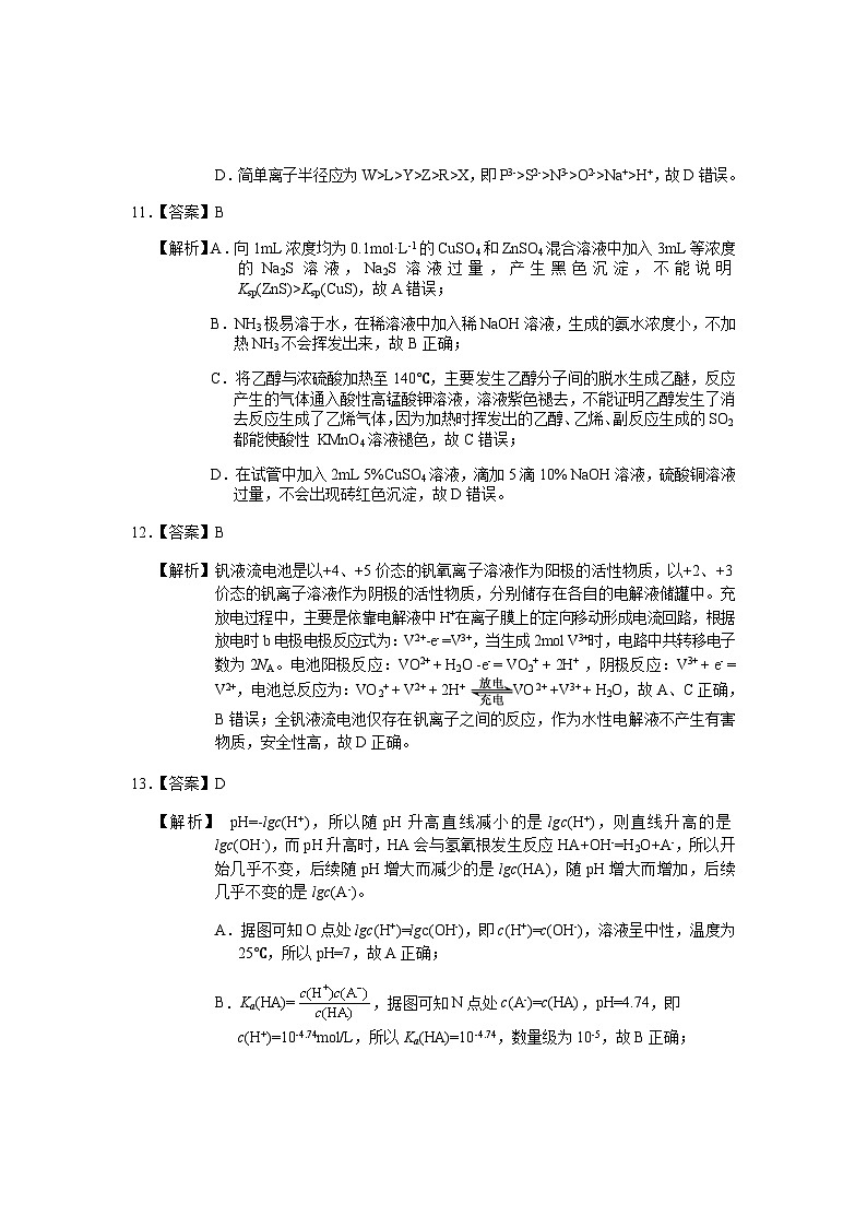 云南省红河州2023届高三下学期第二次复习统一检测化学答案第2页