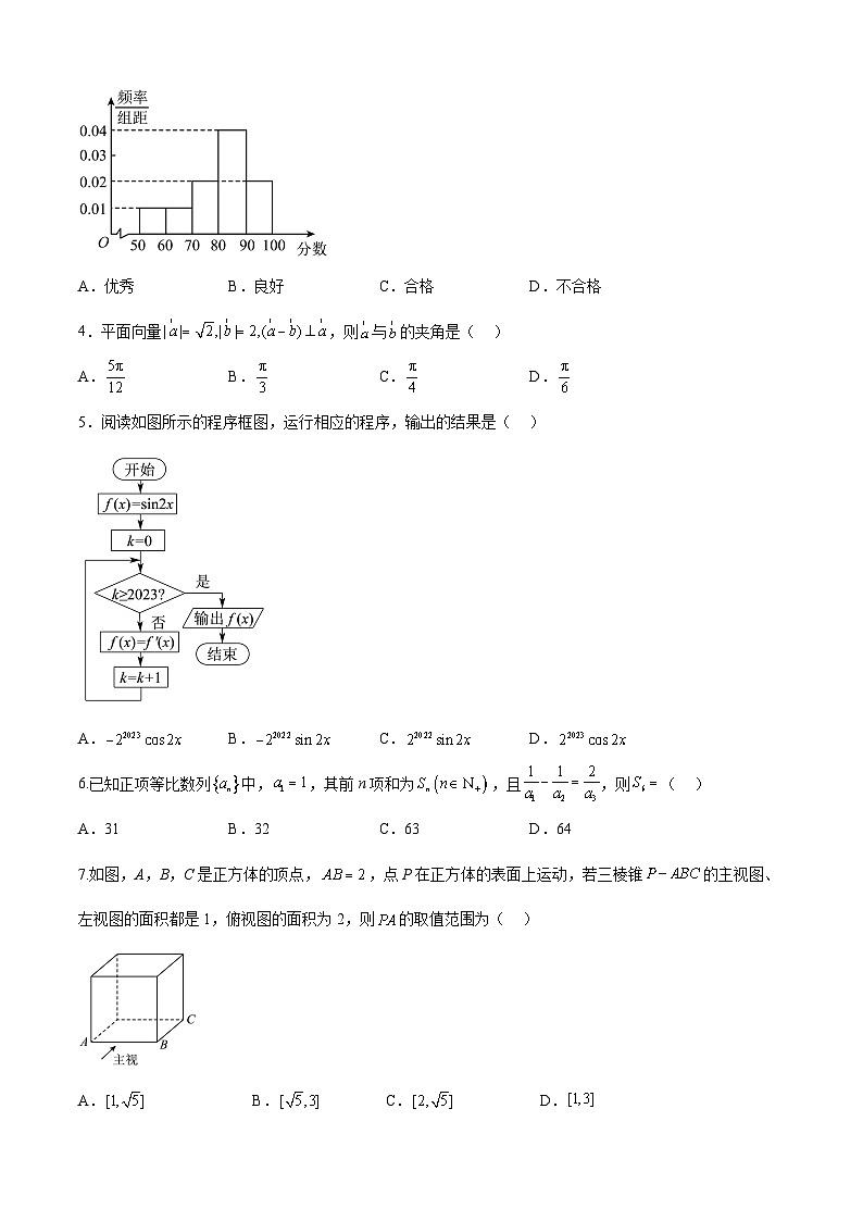 2023年高考押题预测卷02（乙卷理科）（考试版）A402