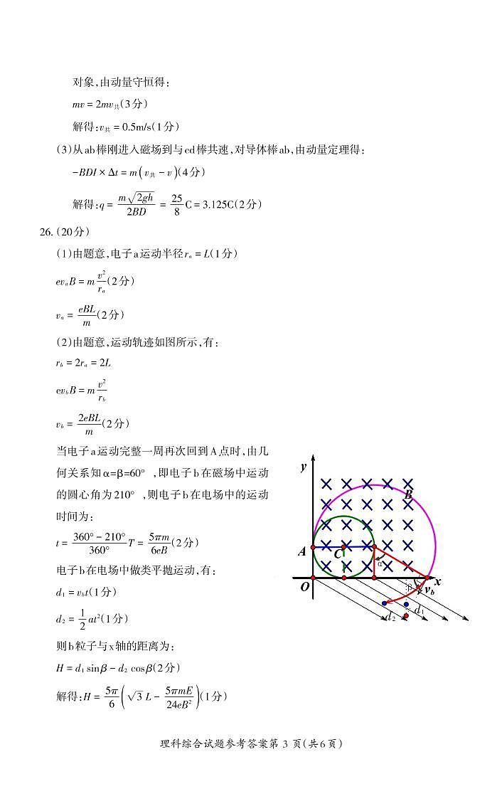 安徽省芜湖市2023届高三下学期二模试题高三理综 - 答案第3页