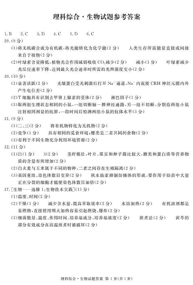 2023届四川省泸州市高三下学期三模试题理综PDF版含答案01