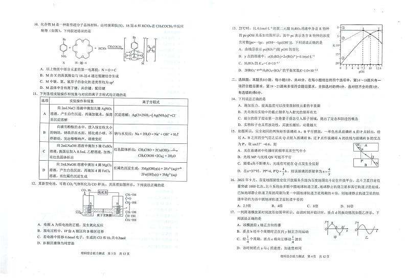 安徽省马鞍山市2023届高三下学期第三次教学质量监测（三模）理综第2页