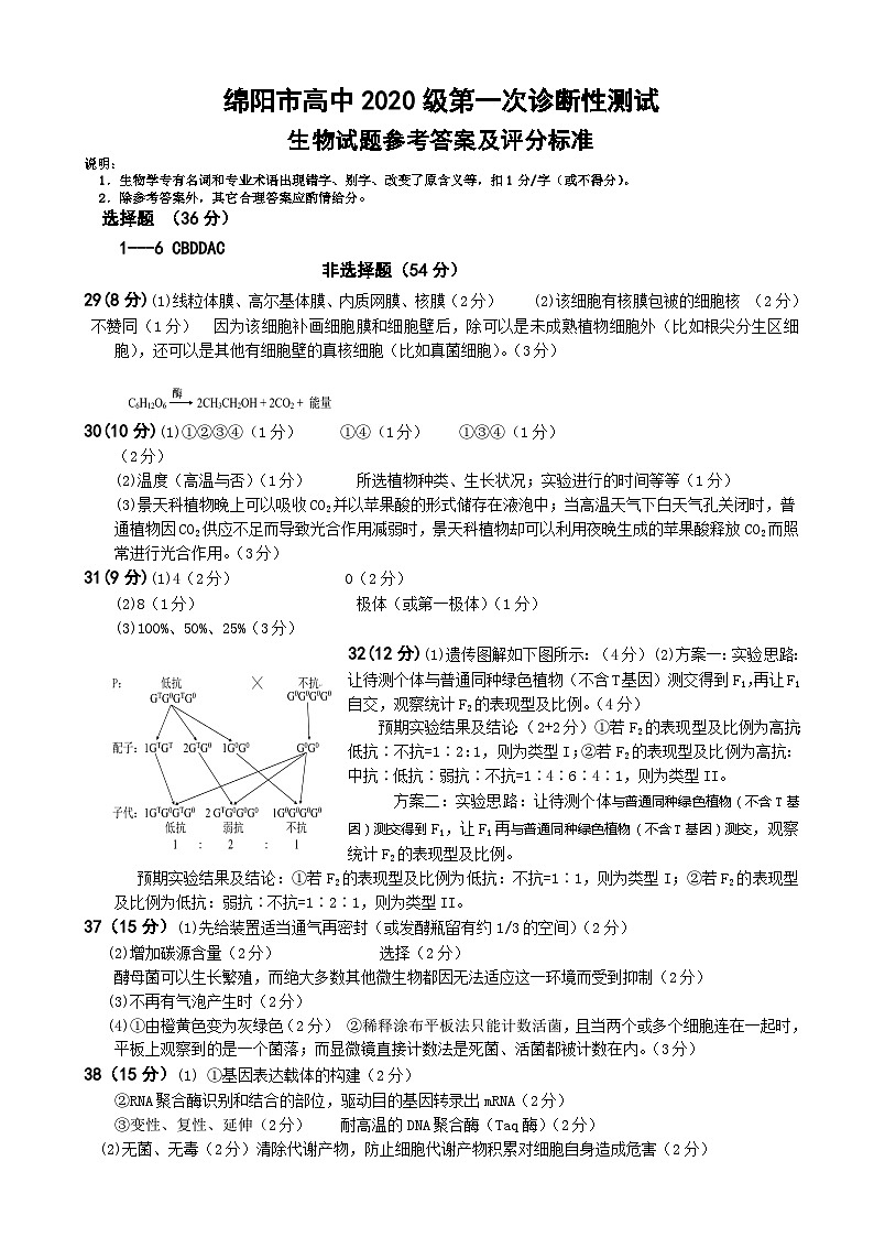 生物答案第1页