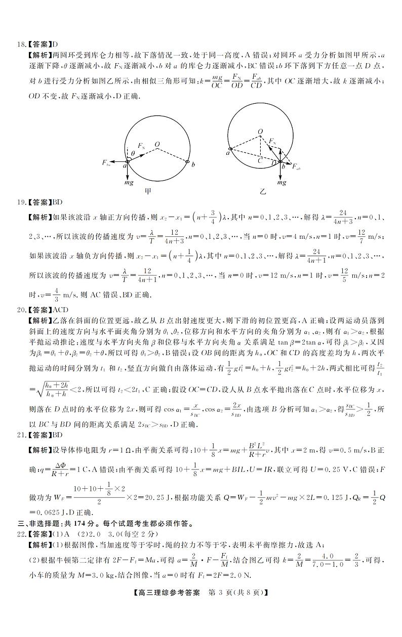 理科综合参考答案第3页
