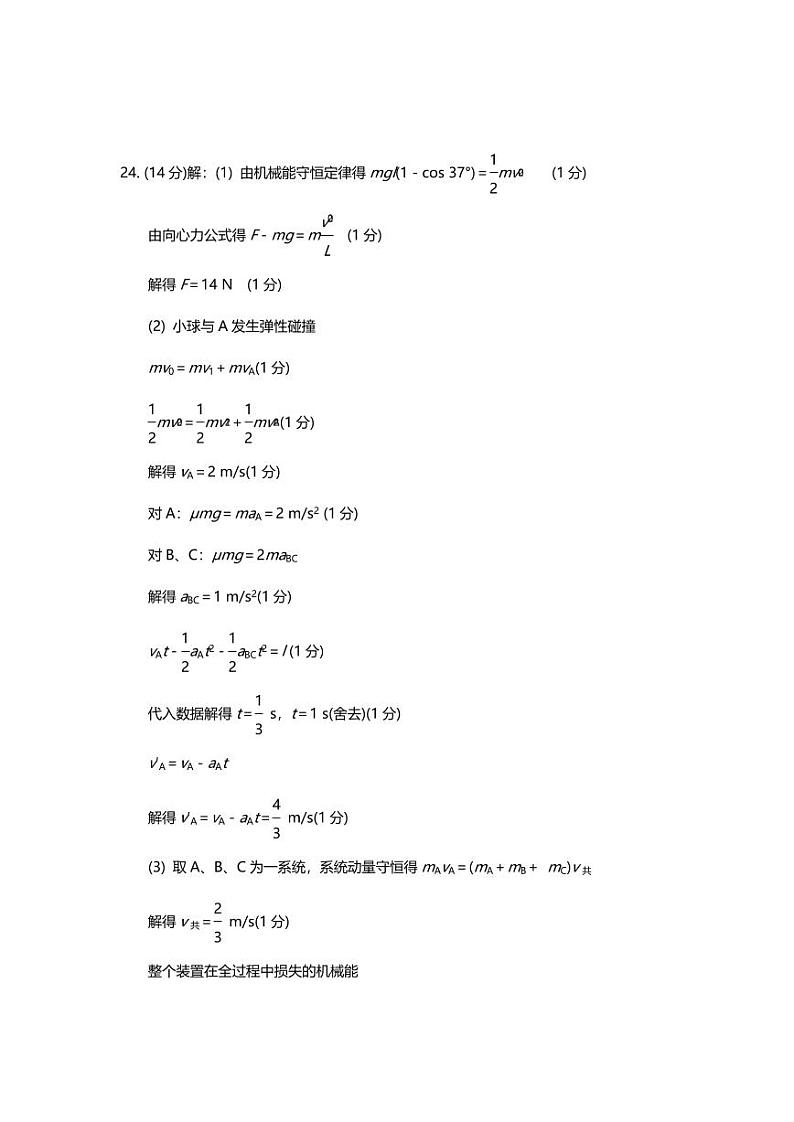 2023届陕西省宝鸡市部分学校高三第十三次模拟考试 理综试卷及参考答案02