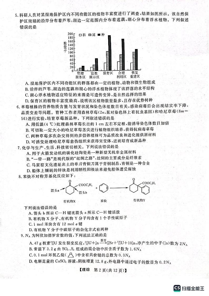 2023届黑龙江省市齐齐哈尔市市高三下学期三模 理综 试卷02