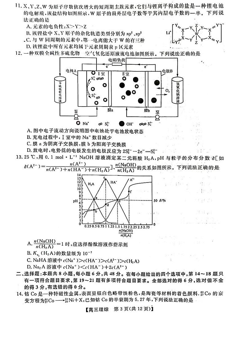 2023届山西省大同市高三下学期5月三模理综试题 PDF版03