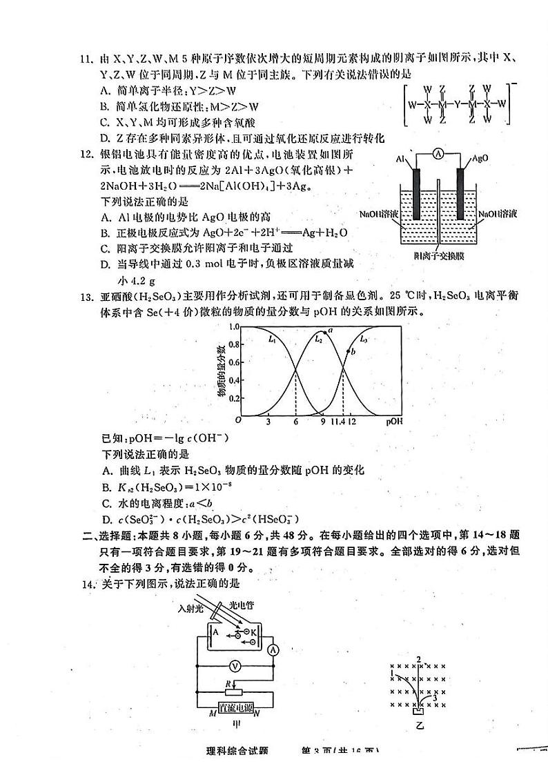 河北衡水中学衡中同卷2023届高三下学期冲刺卷（全国卷）+理综+PDF版含解析第3页