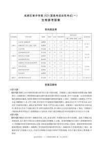 2023届四川省成都石室中学高三下学期高考适应性考试（一）理综 PDF版