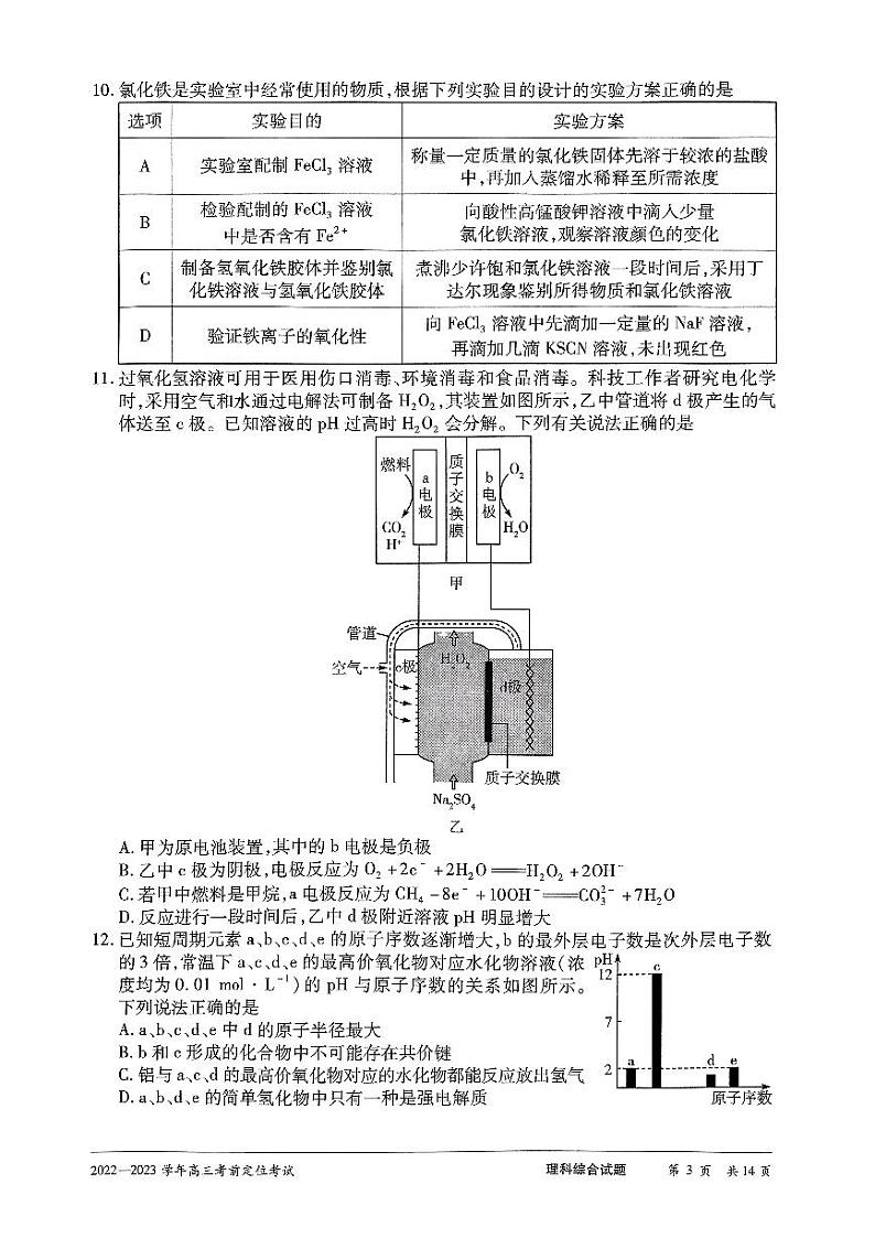 河南省许平汝名校2023届高三下学期考前定位三模试题 理科综合第3页