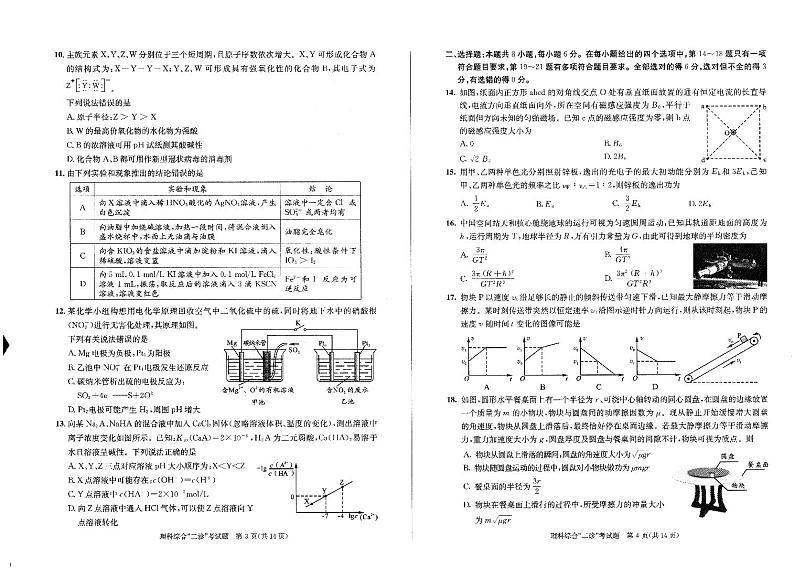 2023级成都二诊考试 理综试卷第2页