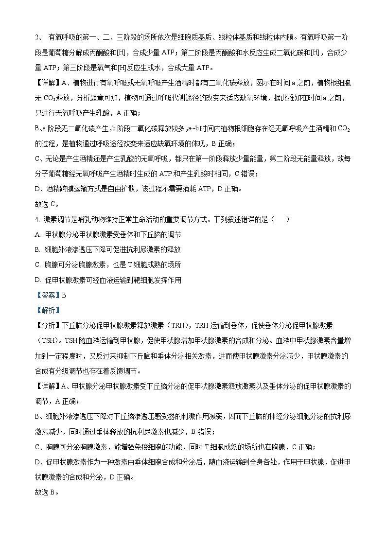 2023年高考真题——理综（全国乙卷） Word版解析版03