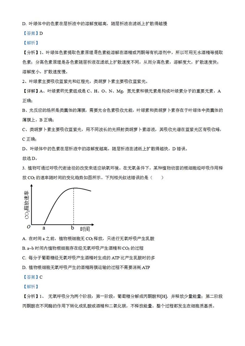 2023年高考真题——理综（全国乙卷）解析版02