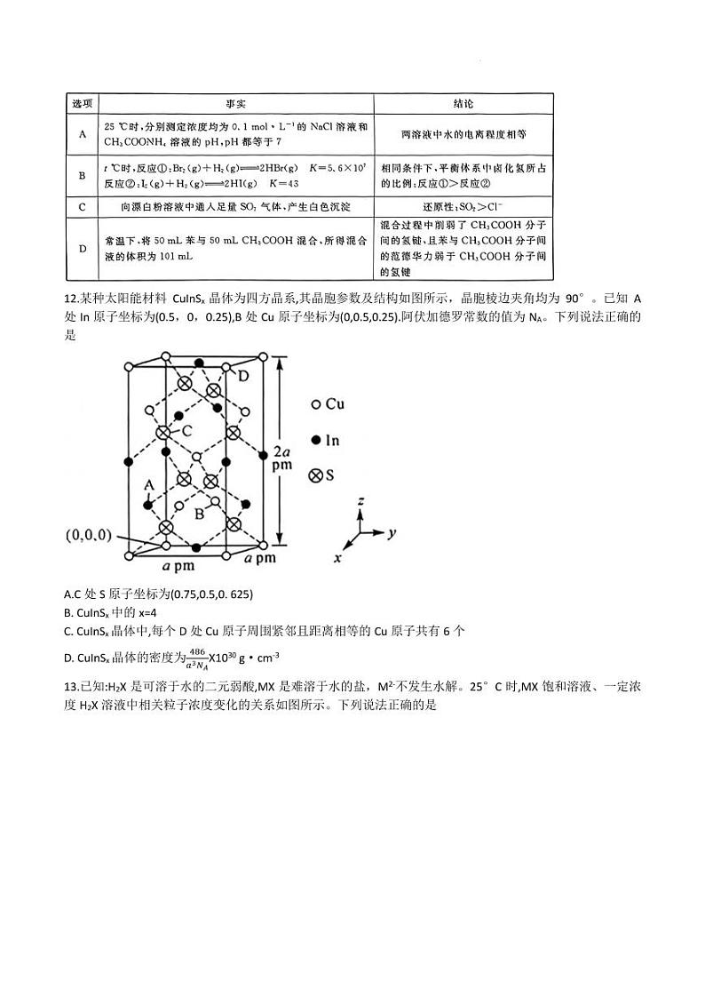 山西省怀仁市第一中学校2023-2024学年高三上学期开学摸底考试理综试题第3页