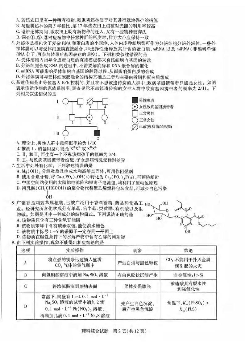 _物化生丨天一大联考2023届高中毕业班阶段性测试（五）物化生试卷及答案第2页