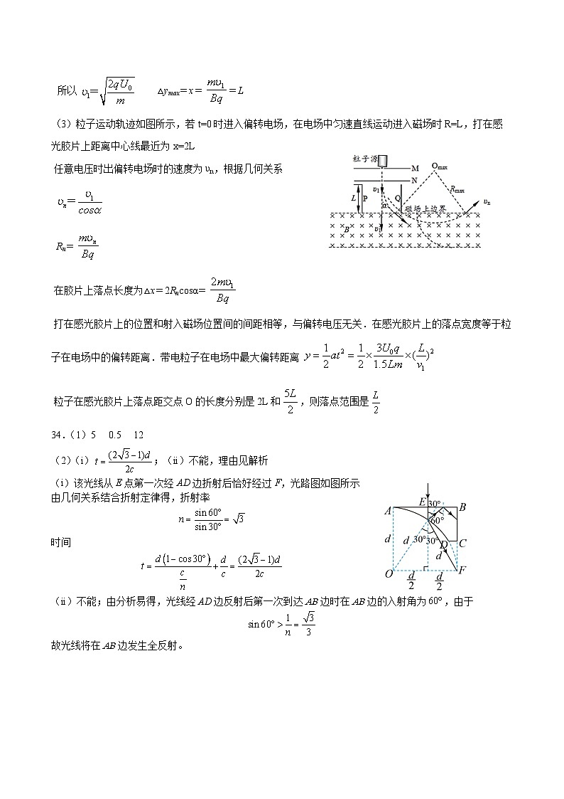 2022-2023学年四川省成都市石室中学高三下学期周考+理综试题 word版02
