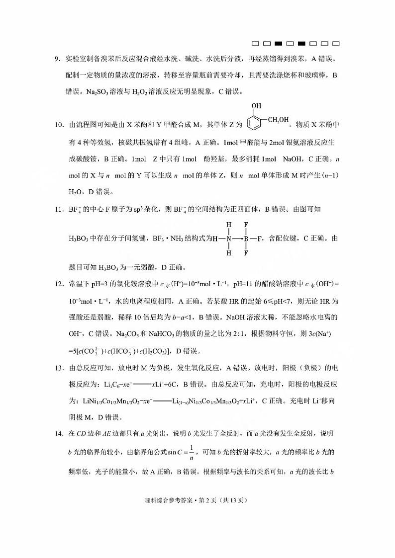 2023届云南师范大学附属中学高三下学期第十次高考适应性考试 理综 PDF版02