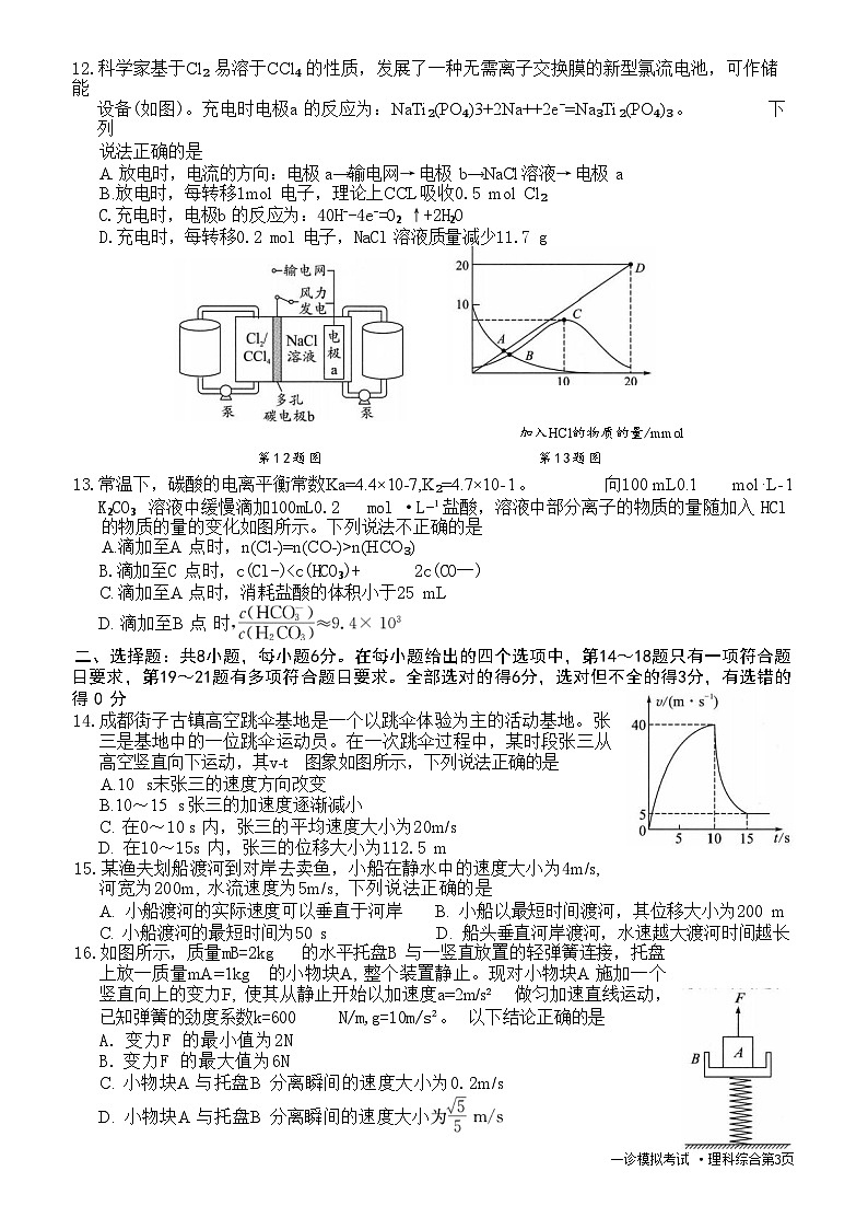 高三一诊模拟考试理综试题03