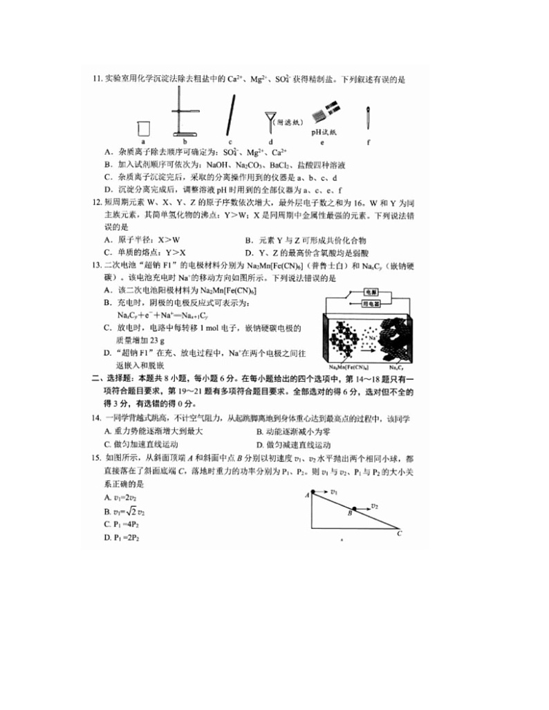 四川绵阳2024高三10月一诊考试理综试题及答案解析03