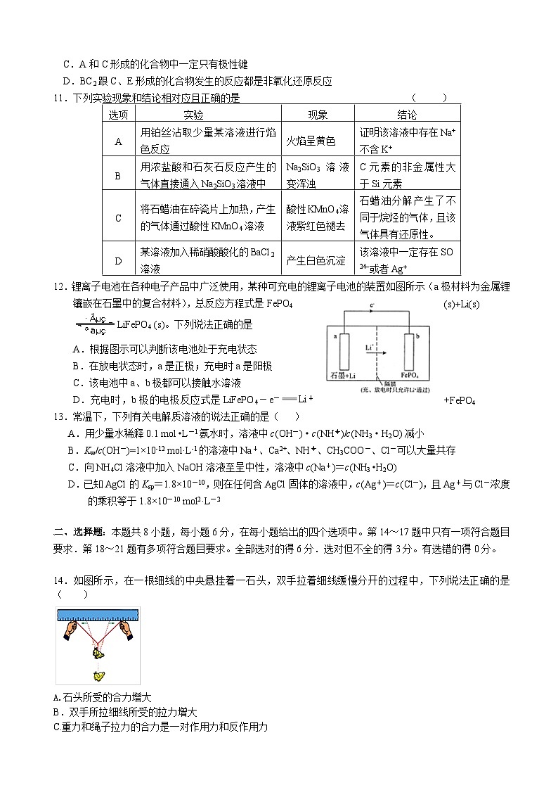 高考理科综合压轴卷（解析版）第3页