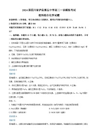 四川省泸县第五中学2024届高三上学期一诊模拟考试理综试题（Word版附解析）