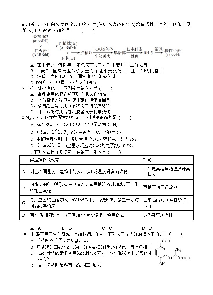 2023-2024学年四川省射洪中学高三下学期开学考试 理综02