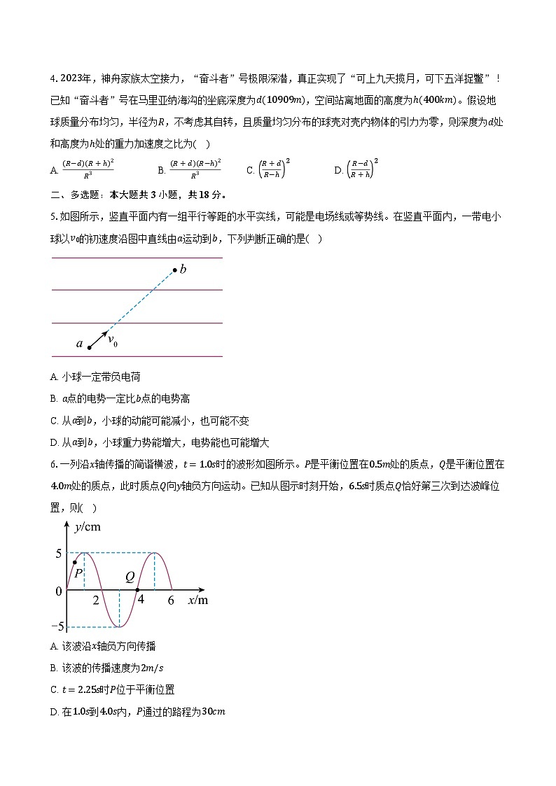 2023-2024学年山西省省校际名校高三（下）一模联考理综试卷（含解析）02