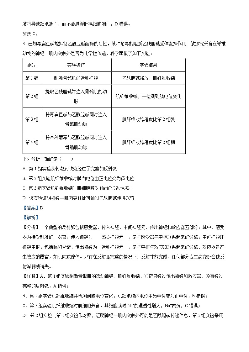 精品解析：2024届山西省省校际名校高三下学期一模联考理综生物试题（解析版）第3页