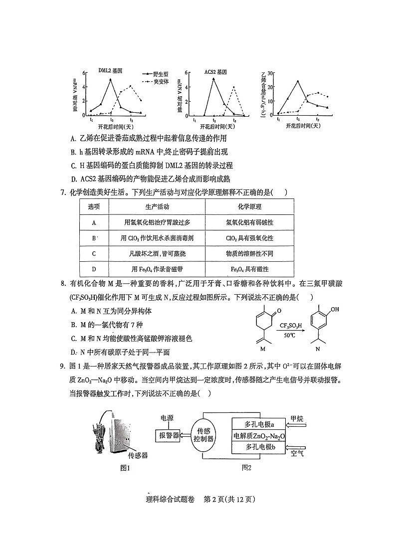2024届四川省凉山州高三下学期二诊考试理科综合试题第2页