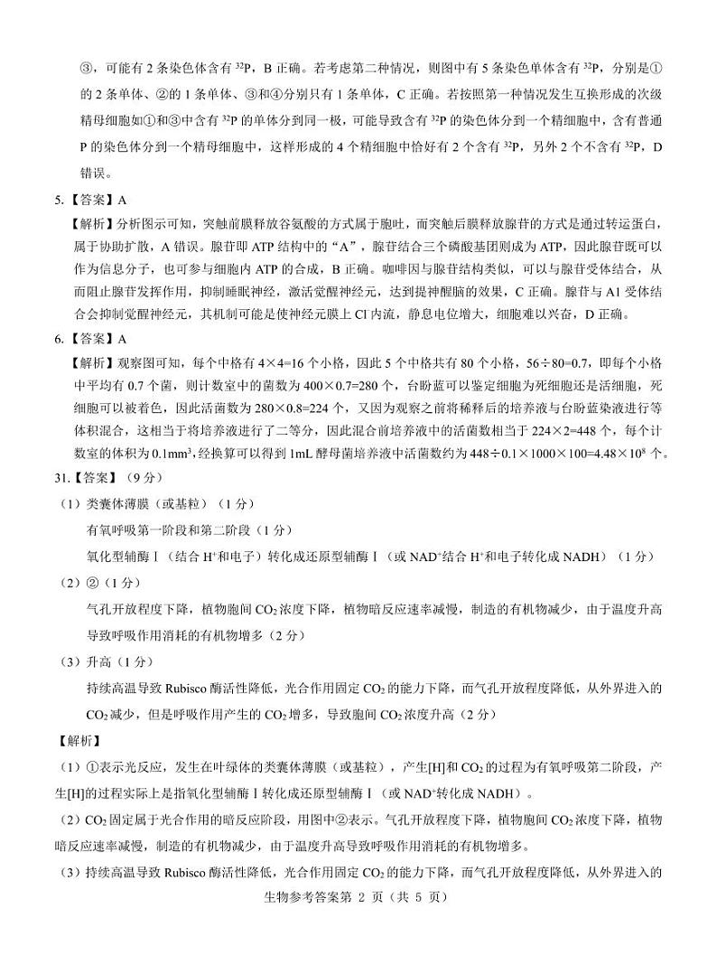 2024届河南省郑州市名校教研联盟高三下学期模拟预测理综试题02
