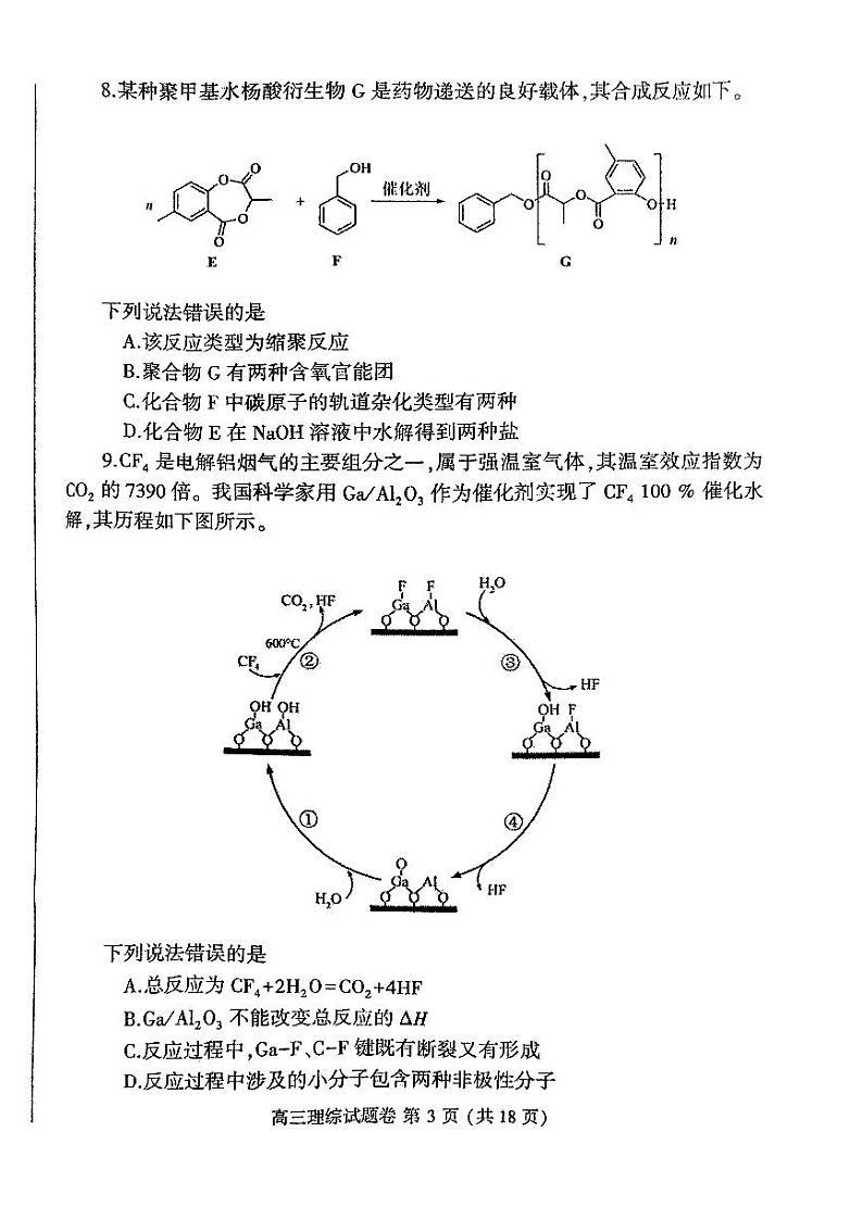 2024届河南省周口市高三下学期二模理综试题03