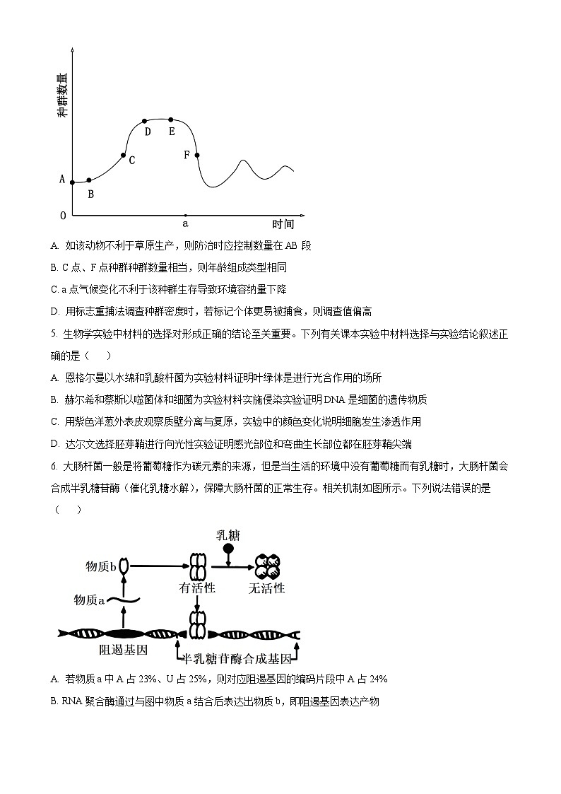 2024届陕西省宝鸡市高三下学期第二次模拟考试理科综合试题-高中生物（原卷版+解析版）03