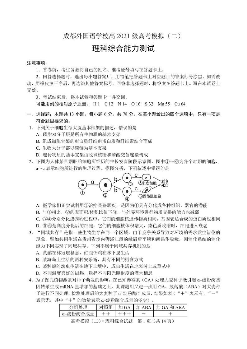 第二套理综重排版A4第1页