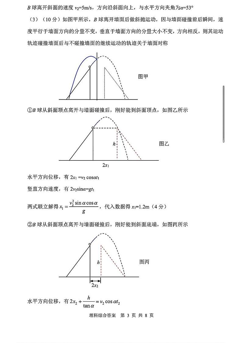 渭南市2024年高三教学质量检测（Ⅱ） 理综试卷（附参考答案）03