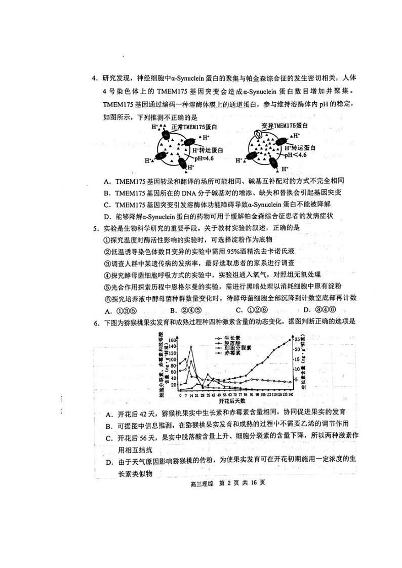 内蒙古赤峰市2024届高三下学期4.20模拟考试（二模）理综试题（PDF版附答案）02