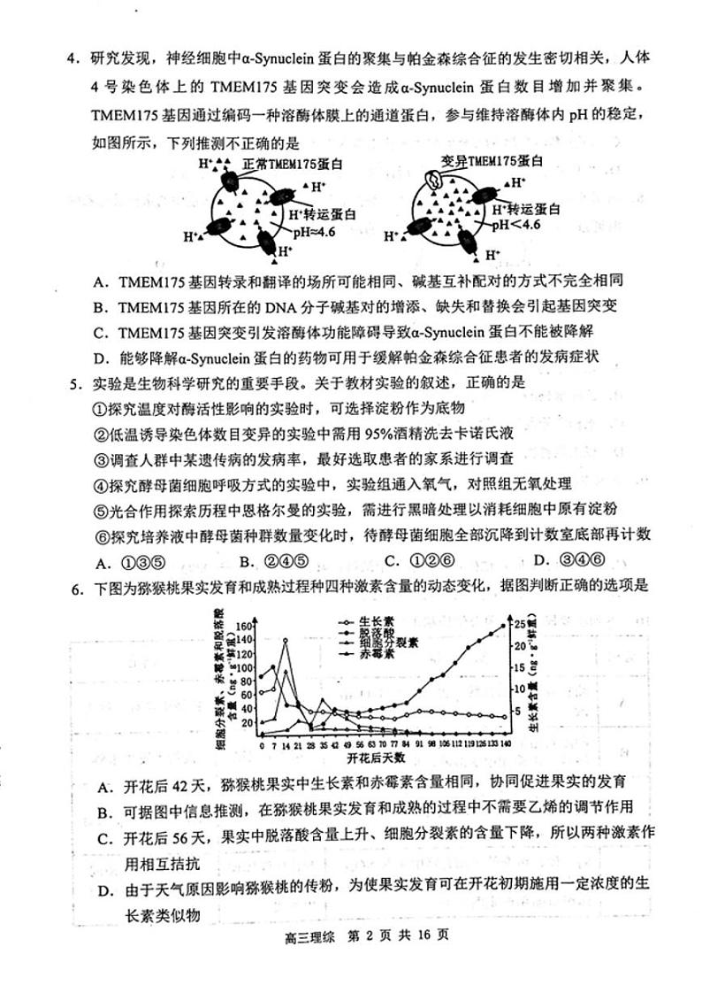 内蒙古赤峰市2024届高三下学期4.20模拟考试（二模）理综试题  附答案02