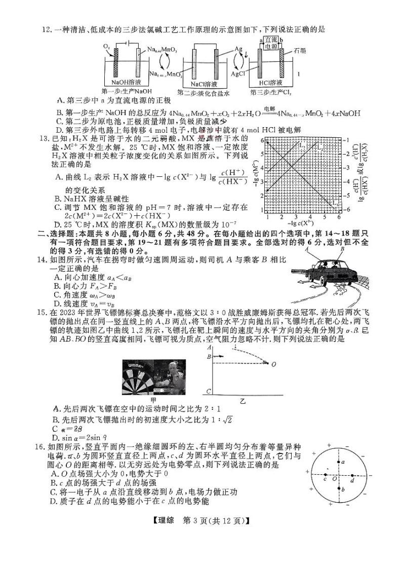 陕西省2024届高三下学期二模试题理综含解析03