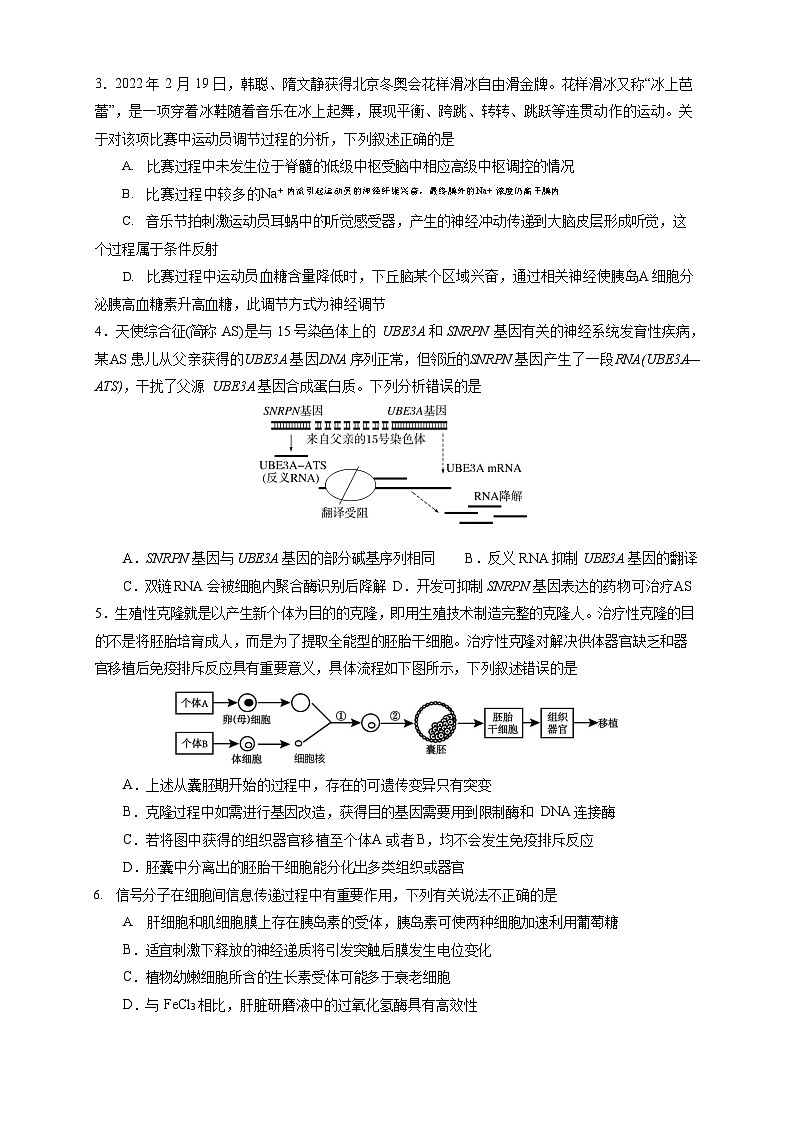 2024届四川省成都市实验外国语学校教育集团高三下学期三诊理科综合试卷+-第2页