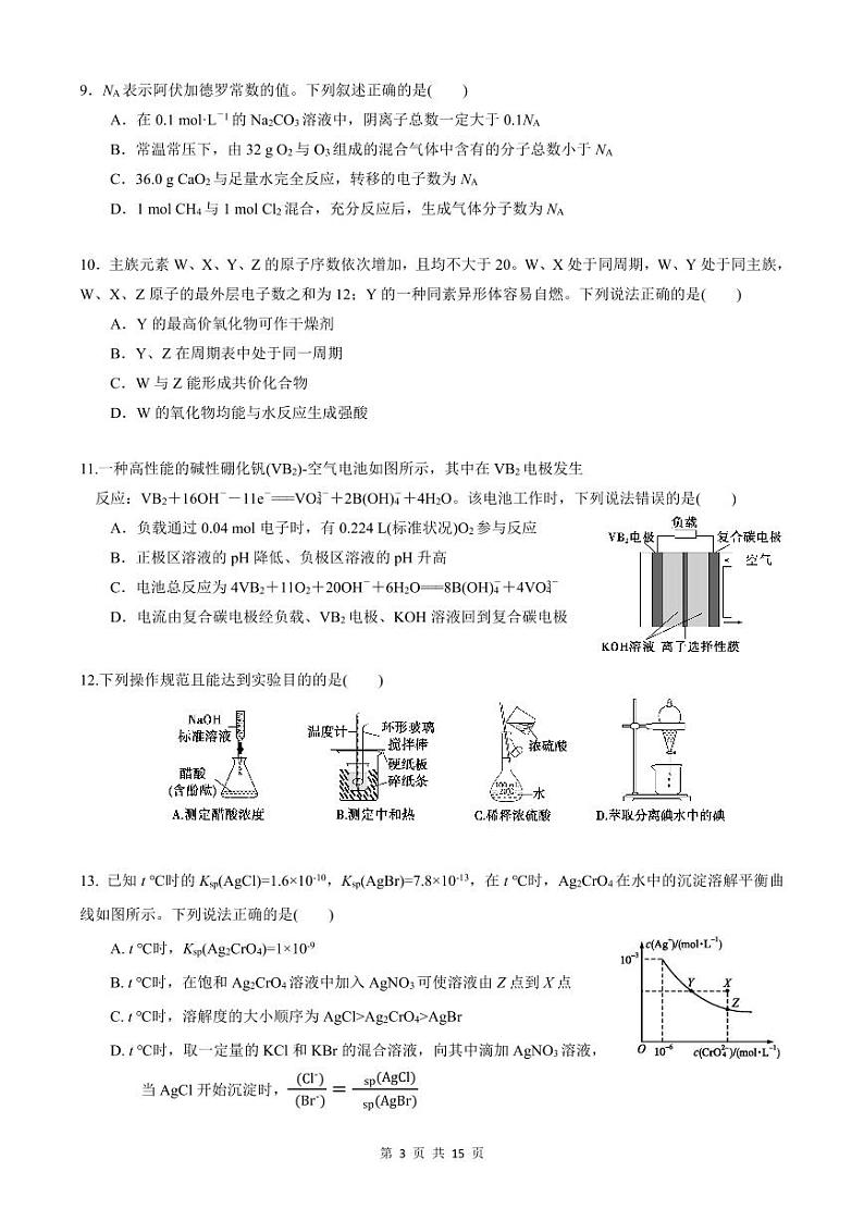 2024届四川省雅安市神州天立学校高三下学期高考冲刺考试理科综合试题第3页