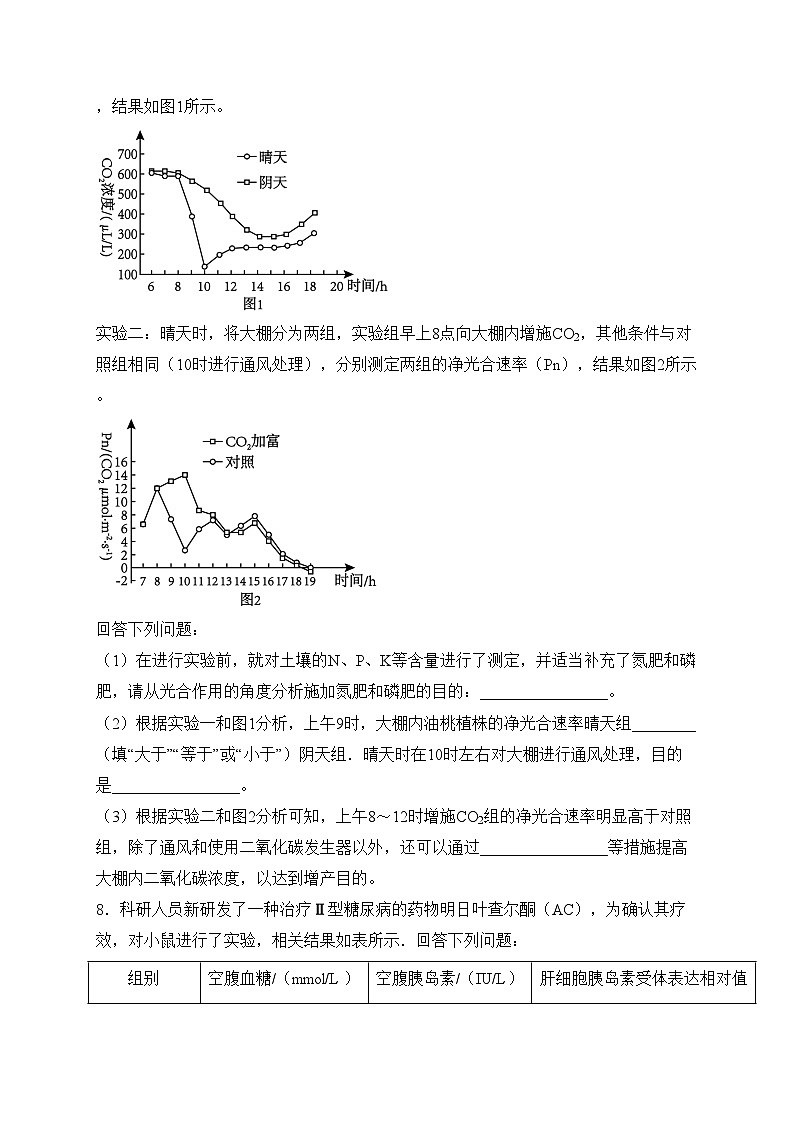 陕西省安康市高新中学、安康中学高新分校2024届高三下学期模拟预测（三）理综生物试卷(含答案)03
