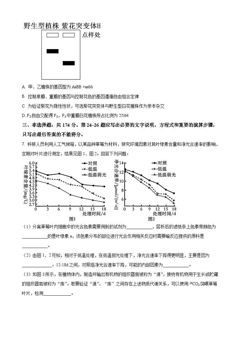 2024届山西省朔州市怀仁市第一中学校高三下学期四模理科综合试题-高中生物（原卷版）第3页