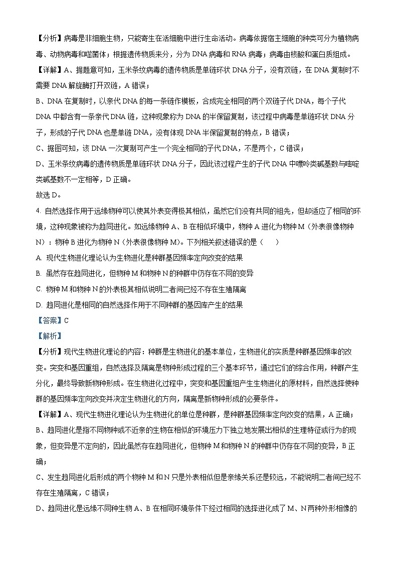 2024届四川省成都市第七中学高三下学期三诊模拟考试理科综合试卷-高中生物（原卷版+解析版）03