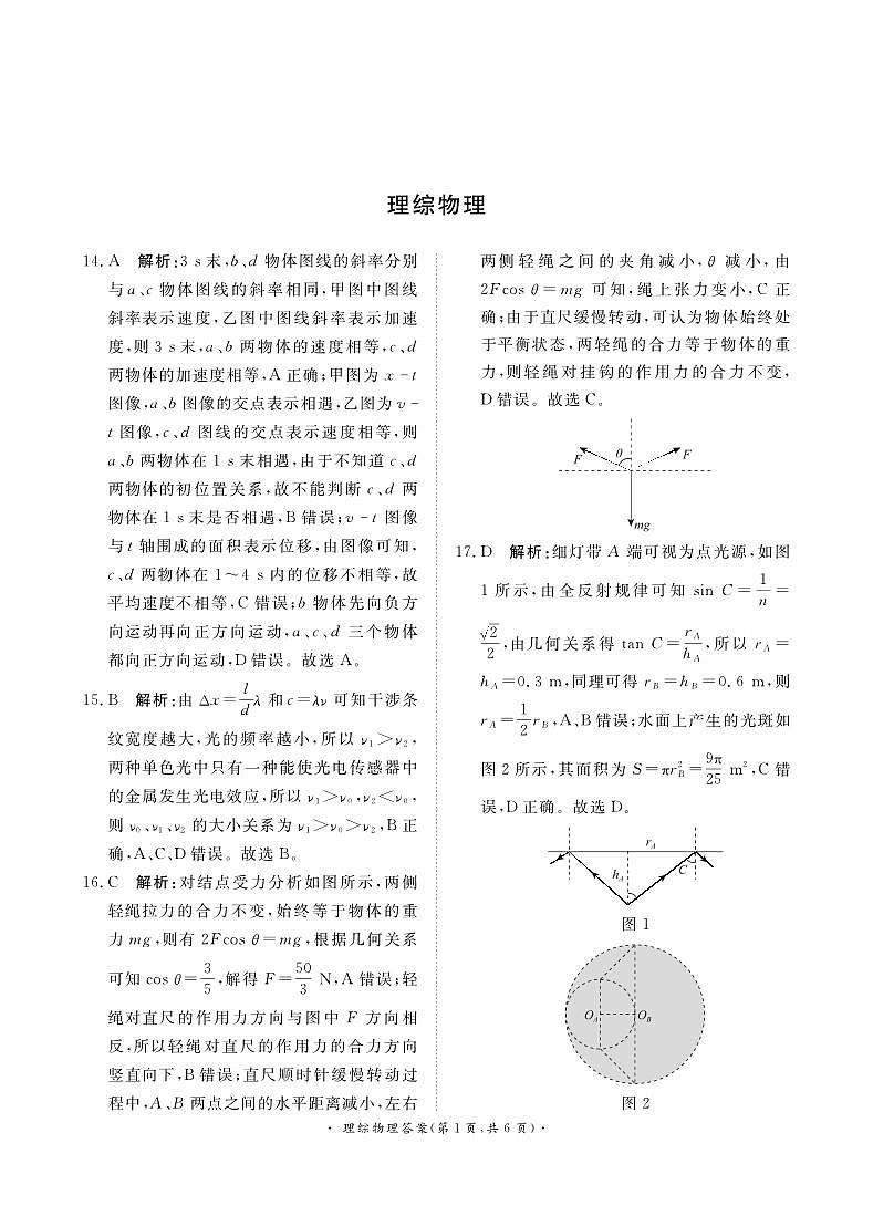 2024届河南省青桐鸣高三下学期大联考（5月）-理综试题（含答案）01