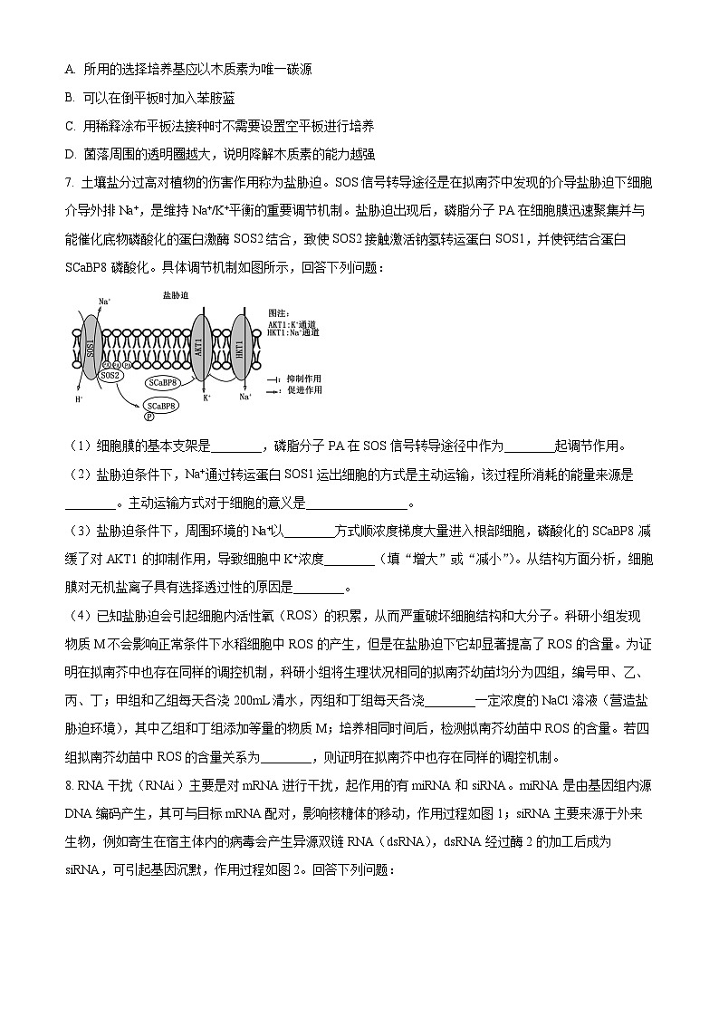 2024届河南省周口市西华县第一高级中学高三下学期信息押题模拟训练理综卷（3）-高中生物（原卷版）第3页