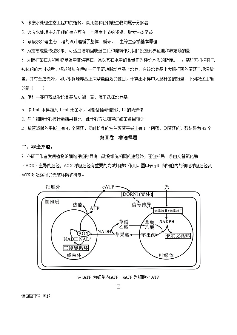 2024届湘豫名校联考高三下学期第四次模拟考试理综试卷-高中生物（原卷版+解析版）03