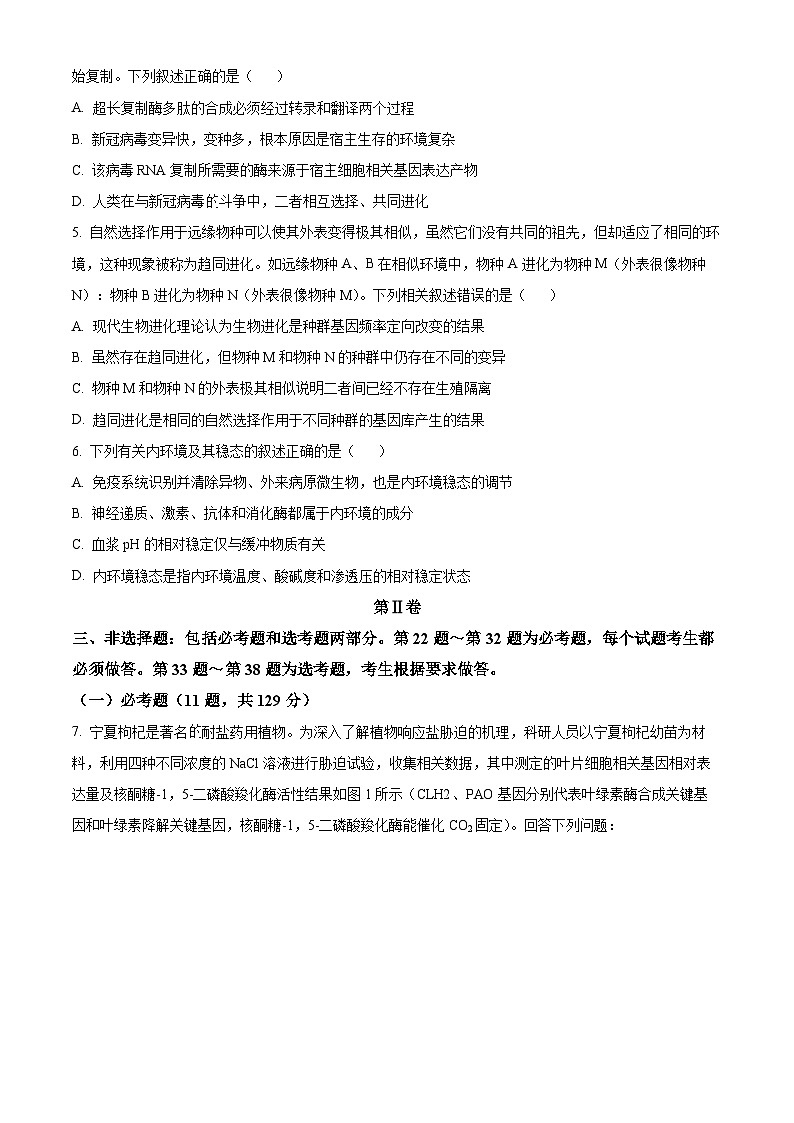 2024届宁夏回族自治区石嘴山市平罗中学高三下学期模拟预测理综试题-高中生物（原卷版）第2页