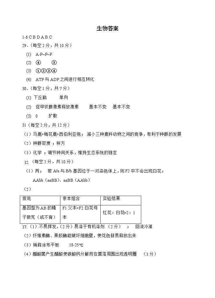 2024届四川省射洪中学校高三下学期三模理综试题01
