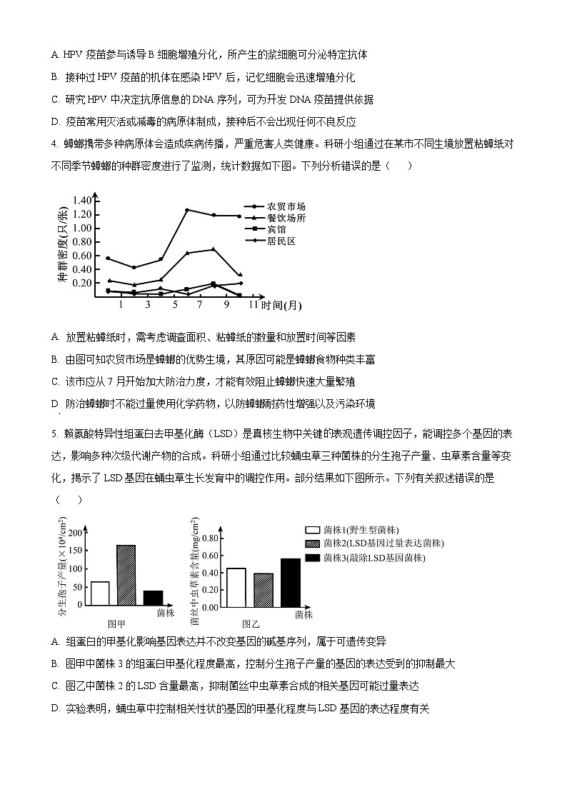 2024届山西省高三下学期省际名校联考三（押题卷）理科综合试题-高中生物（押题卷+押题卷）02