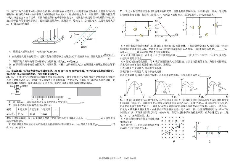 四川省成都市树德中学2024届高三下学期高考适应性考试理综试卷（PDF版附答案）第3页
