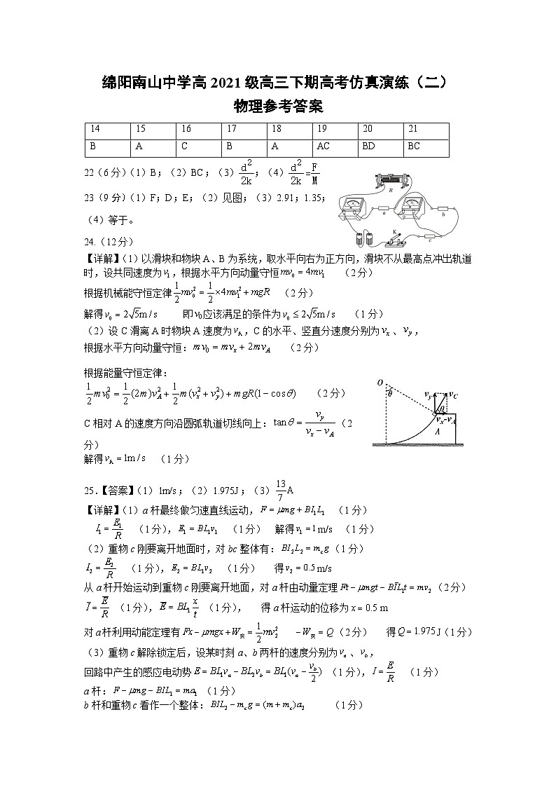 四川省绵阳市涪城区南山中学2024届高三下学期模拟预测理综试题01