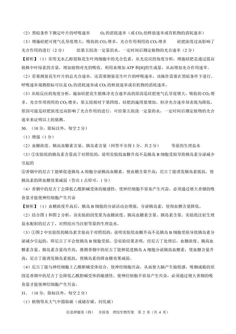 陕西省安康市高新中学2024届高三下学期5月模拟考试最后一卷理综试题02